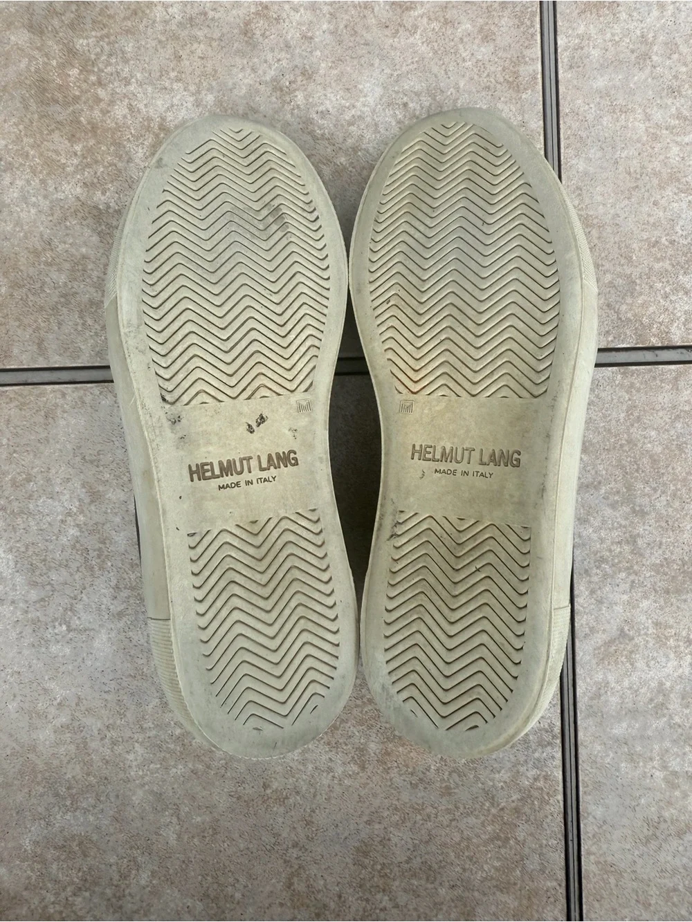 Helmut Lang black leather slip-on sneakers